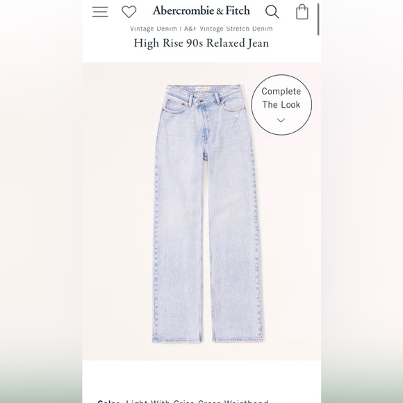 Abercrombie and Fitch 90’s High Rise Relaxed Curve Love jeans 25 XL inseam - Picture 2 of 7